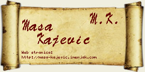 Maša Kajević vizit kartica